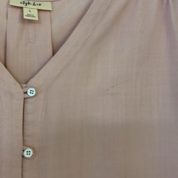 Style & Co Button down flutter sleeve blouse - Picture 7 of 7